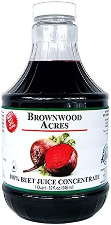 Beet Juice Concentrate by Brownwood Acres - (32 FL OZ) Unsweetened, 70 Brix Pure Concentrated Beetroot Juice - 100% Beet Root Extract - No Additives or Fillers!