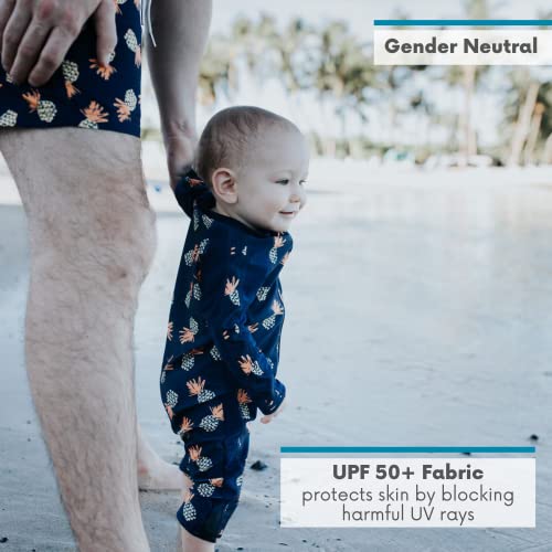 Swimzip Boy Long Sleeve Sunsuit Upf 50+ Protection | Pineapple Blue 12-18 Month #TOP4