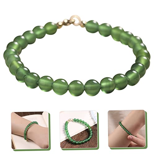 Bracelet de perles vertes en agate véritable, collier chic d'exception