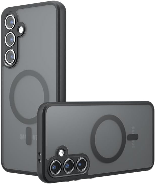 Compatible with Samsung Galaxy S25+ Case Cover,Compatible with MagSafe,Compatible with Samsung Galaxy S25+ Built-in Magnetic Anti-Shock Cell Phone Case Black