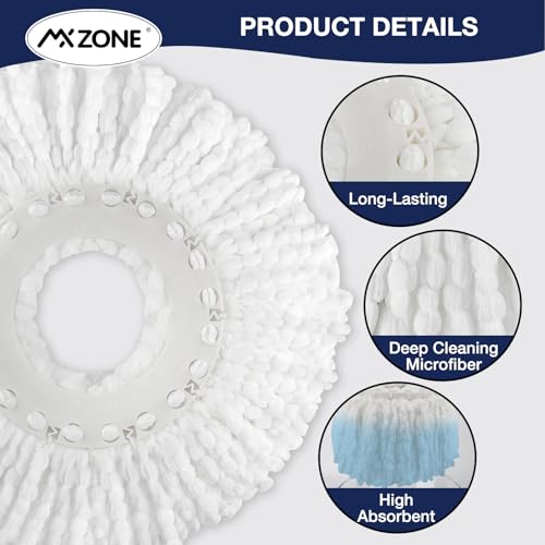 Image of Spin Mop Replacement Heads for Hurricane 360 Round Mop Head, 3-Pack