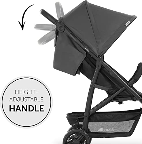 Hauck Rapid 4, Grigio - Passeggino Dalla Nascita Fino A 22 Kg, Ruote Antiforatura Di Plastica, Poggiapiedi E Schienale Regolabili, Cesto Portaoggetti, Chiusura Facile, Pieghevole - 5