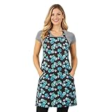Ladybird Line 607 Unisex Blue Paw Print Design Waterproof Grooming and Styling Apron, Hair and Bleach Resistant, 2 Front Pockets, Adjustable Neckband, and Mesh Lined, Ideal for Pet Groomers One Size