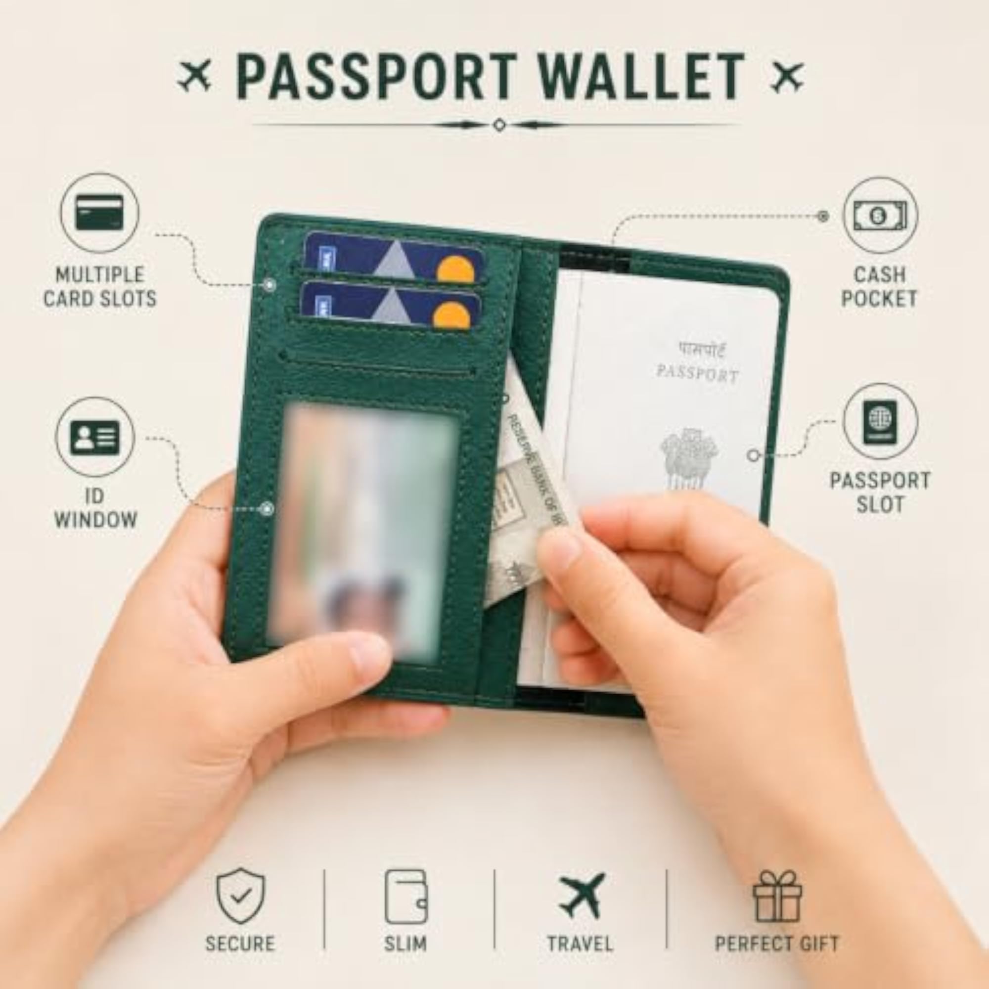Personalized Passport Holder for Men and Women, Travel Wallet