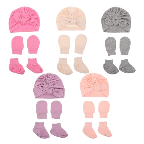 Set de manoplas y calcetines para bebé de algodón ideal para paseos y descanso diario