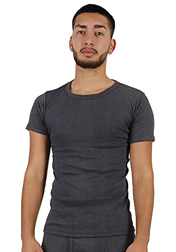 Mens Thermal Underwear Long Johns Bottom Short Long Sleeve T Shirt Top Charcoal 2XL