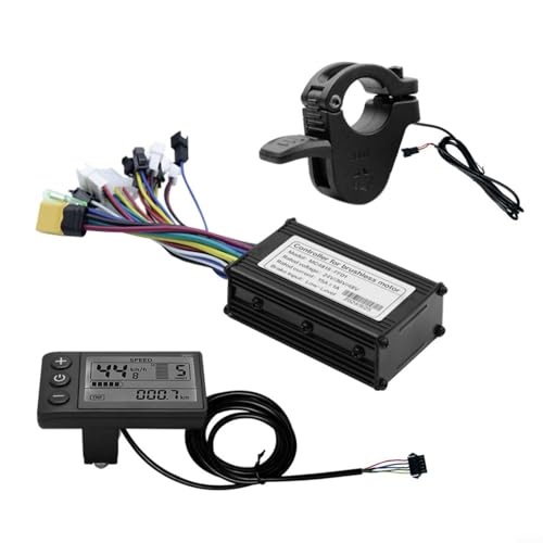 Elektrofahrrad Motor Controller Set 250W Mit LCD Display und Daumengashebel für 24V/36V/48V E-Bike Steuerung Bürstenlos Fahrrad Umbausatz