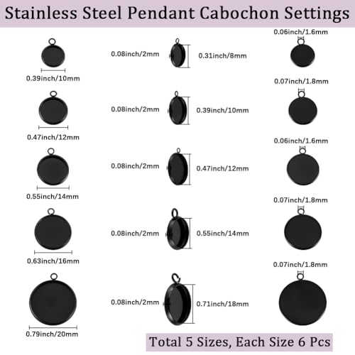 Cabochons vierges en acier inoxydable durable pour des finitions de bijoux impeccables - 3