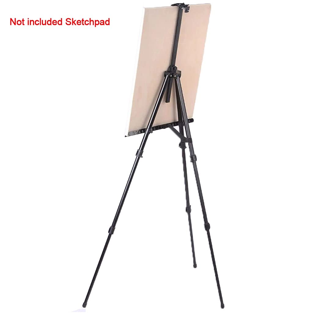 Künstler-Bastelbedarf, Malstaffelei, Ausstellungsständer, Eisen, Desktop, Teleskopisch, Schwarz, Tragbar, Für Reisen, Zusammenklappbar, Outdoor, Skizzieren