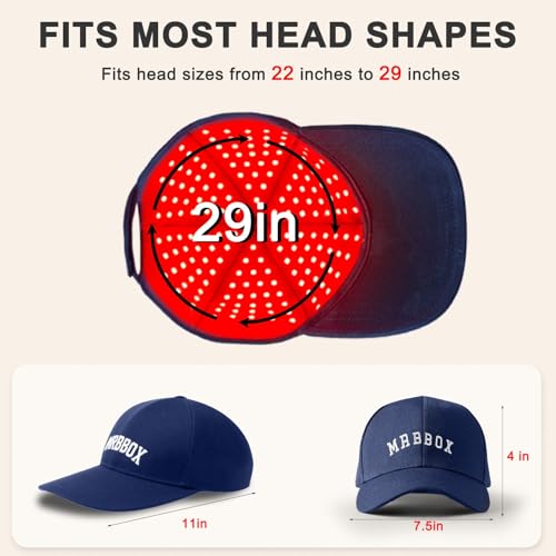Image of Red Light Therapy for Hair Growth for Men & Women,Red Light Hair Growth Cap,Full-Scalp Coverage,At-Home Scalp Care, Father's Day Gift Idea,Blue Cap