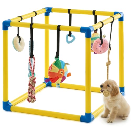 Soulchen 19.7inch Puppy Play Gym with 8 Hanging Toys, Interactive
