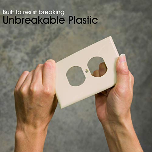 Power Gear Outlet Wall Plate Cover, 1 Gang, Light Switch Cover, 3.1” X 4.9”, Screws Included, Outlet Covers, Light Almond, 30866,Oversized #TOP2