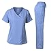 Women's Scrub Set Stretch Top and Pants Ceil Blue S
