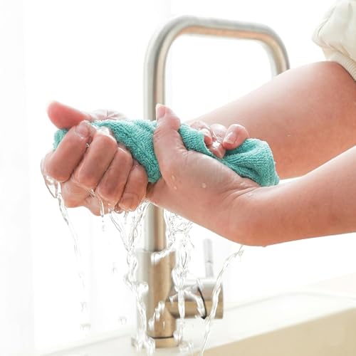 Image of SkyBlue Microfiber Cleaning Cloth 1Roll 20 Sheet 4000+ Times Washable 10X Cheaper Than Paper Kitchen Towel Ultra Absorbent Lint Free Reusable Tear-Away Streak Free Multi-Purpose Use for Home