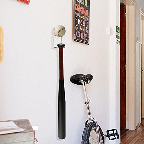 Cosmos 2 Pcs Acrylic Baseball Bat Wall Mount Softball Wall Stand Holder Rack For Bat & Ball Vertical Display In Home, Baseball Stadium, Locker Room (Transparent Clear) #TOP4