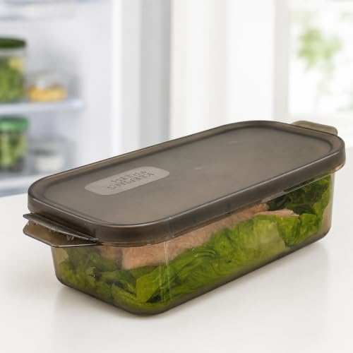 Image of HomeWiz Fridge Storage Containers 1200ml x6 | Air Tight Storage Container Set | Fridge Organiser Storage Boxes |Food Grade BPA-Free Plastic Containers |Stackable, Transparent, for Fruits & Vegetables