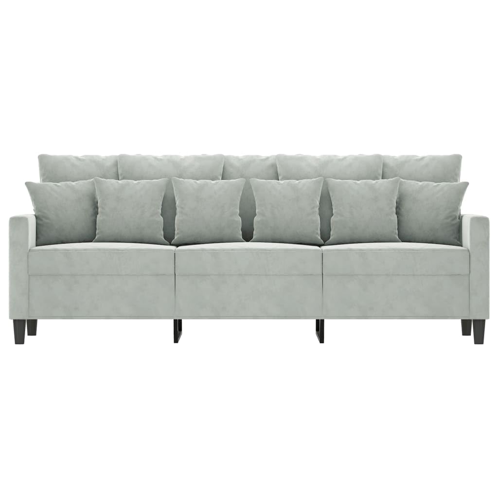 Willood Sofá de 3 Plazas, Asiento con Reposabrazos Respaldo, Sillón de Descanso Relax Televisión, Sofá Tapizado para Salón, Tela Gris Claro