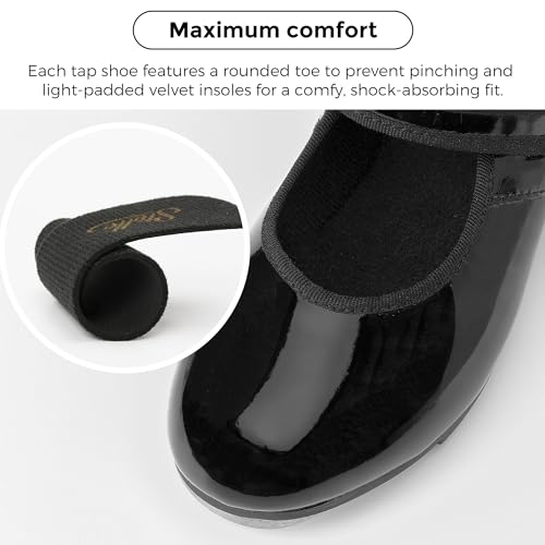 Stelle Tap Shoes for Girls Boys PU Leather Non-Slip Dance Shoes for Toddler/Little Kid/Big Kid3