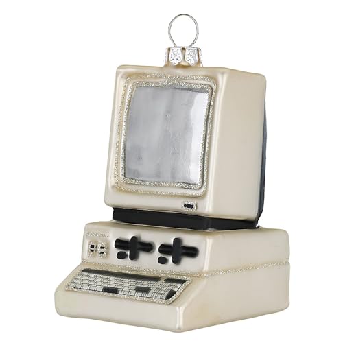 Christbaumschmuck Glas 8,5cm - Computer Figur zum Aufhängen -...