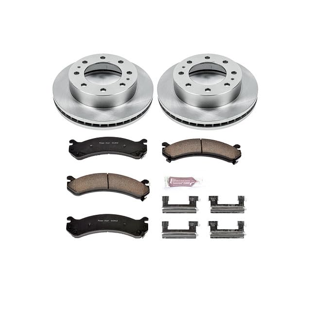 Image of PowerStop Front Brake Kit for Cadillac DeVille 2000-05 |Chevrolet Avalanche 2500 2002-06 |Express 2500 2003-20 |Silverado 1500 HD 2001-03 - Z17 Ceramic Brake Pads & Disc Rotors Replacement, KOE2020