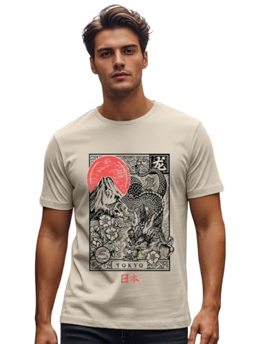 Image of Veirdo Regular Fit Half Sleeves Round Neck Arizona Typographic Printed Pure Cotton T-Shirt for Men (Colors: Green & Navy)