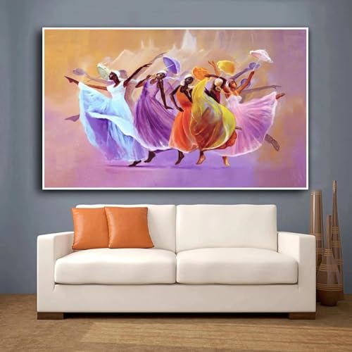 Toile de femmes africaines pour sublimer un mur vide, décoration murale salon sans cadre 40x60