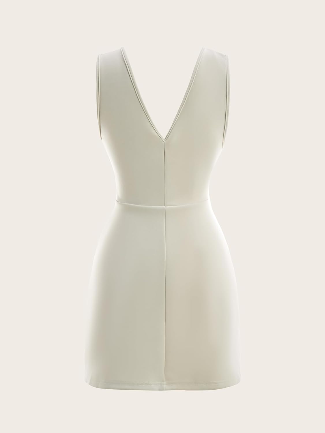 Women's Bow Tie Front Deep V Neck Dress Summer Cut Out Sleeveless A Line Going Out Dresses - Image 2