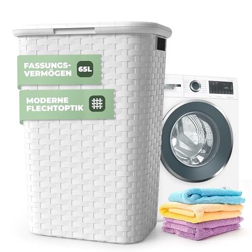 Spetebo 12093 Wäschekorb Flechtoptik 65L