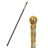Antique Gold Cane Decorative Sliver Cane Prop Costume Scepter Colsplay Costume Cane
