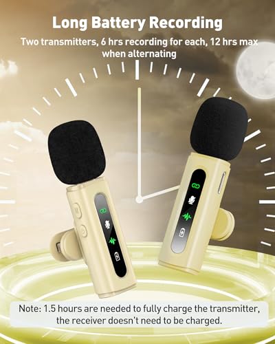 Image of USB C Lavalier Microphone Wireless Mini Mic for Type-C Android Phone /Tablet /PC Video Recording Clip-on Mics with Rotatable Clip&Denoise Recording, Ideal for Vlog Tiktok Youtube Content Creator, Beige