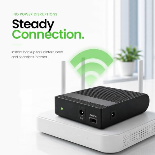 Image of Mini Router UPS by Dark Woof 12V WiFi Broadband Fiber Modem | 8 Hours WiFi Ups Power Backup | Ups for Router at Power Cuts | 12V /2A Plug & Play | Current Surge & Discharge Protection Tu DOX