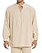 Men's Loose Linen Medieval Gothic Renaissance Shirt Long Sleeve Viking Pirate Mercenary Scottish Costume Beige, X-Large(Bust 45.5