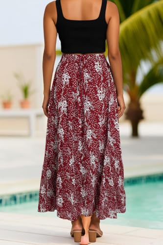 Image of Premium Long Skirt | Stylish Long Crushed Cotton & Unique Prints | Floor Length Skirt for Women | Elastic Waist Premium Maxi Skirt - Comfortable Casual Wear
