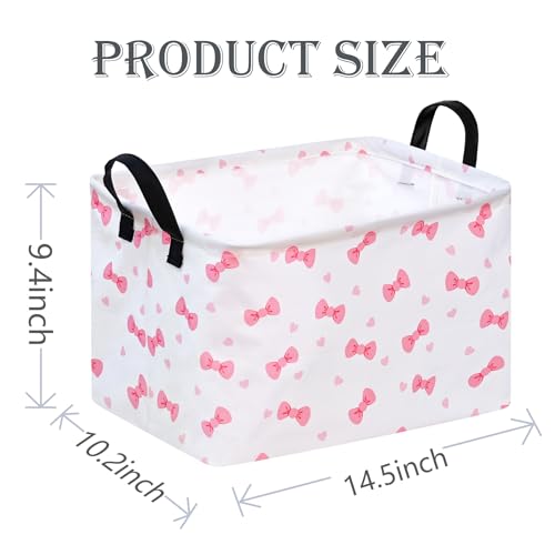 Image of Rectangle Gift Shelf Nursery Storage Basket Laundry Hamper Storage Box and Bins for Home Clothes with Handles