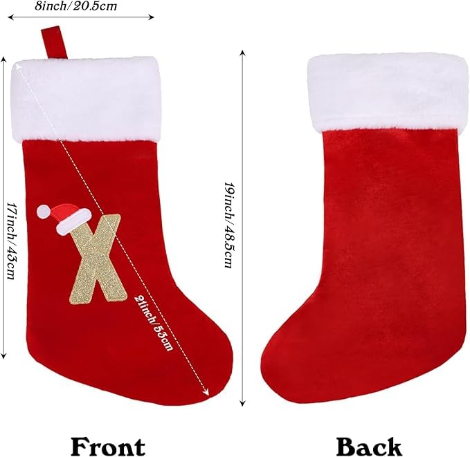 VEYLIN 20 Inch Christmas Stockings with Letters - Image 2
