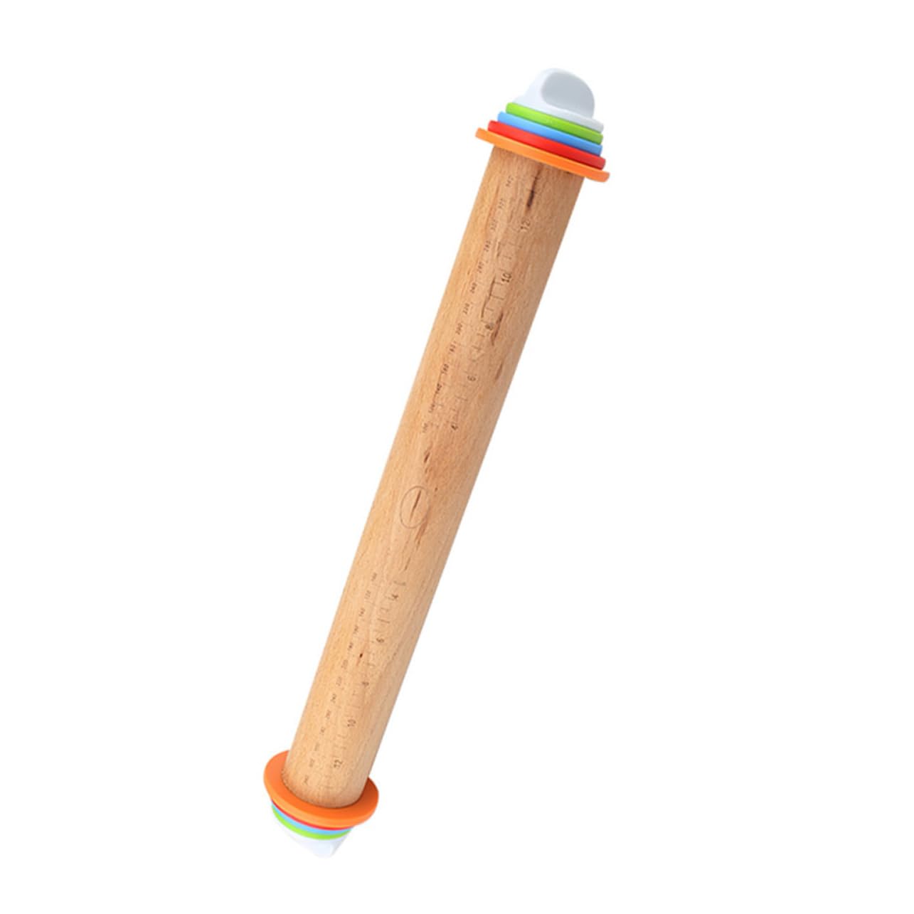 Amosfun Rodillo Antiadherente de Escala Discos Haya Ajustable Madera con Removibles Mango Seguro y Diseño para Repostería y Pasta Casera