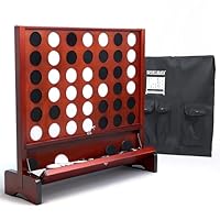SPORT BEATS Giant Wooden 4 in a Row Game with Folding Catch Tray | Patented Wall Mountable Outdoor & Backyard Game | Includes Carry Bag, Detachable Legs