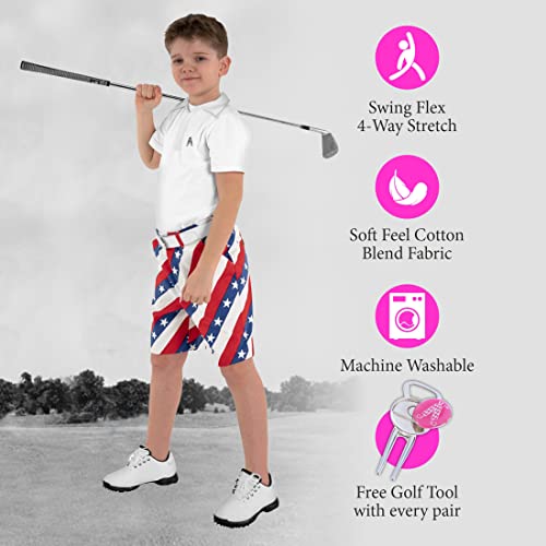 Royal & Awesome Kids Bright Funky and Funny Golf Shorts3