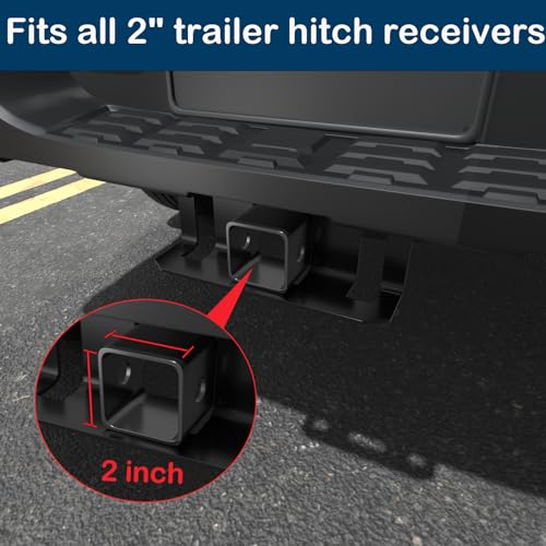 image for OGYE 2 Inch Trailer Hitch Cover with American Flag, Heavy Metal Traile