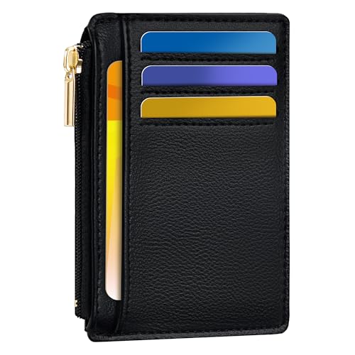 Image of Tipmile Mens RFID Wallet, Small Slim Business Credit Card Holder, Mens Gift | Mini Tiny Cute ID Case, Minimalist Zipper Pocket Wallet, Thin Coin Purse, Mothers Gift