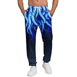 Socira Mens 3D Octopus Joggers Sweatpants Novelty Octopus Casual Trousers Comfy Sports Track Pants with 2 Side Pockets