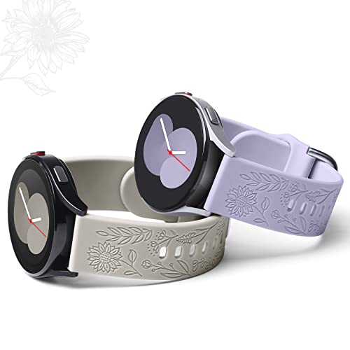 Snblk Compatible With Galaxy Watch 3 Band 41Mm Women Men, 20Mm Strap For Galaxy Watch 5 40Mm 44Mm/Watch 5 Pro 45Mm/Galaxy Watch 42Mm/Active 2 40Mm 44Mm/Watch 4 Classic 46Mm 42Mm, Lavender Grey #TOP3