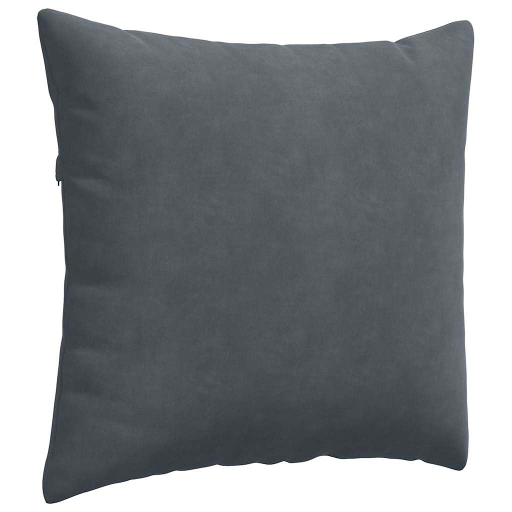 Cuscino decorativo corda 45x45 cm set 2 pezzi grigio scuro chiusura lampo imbottitura poliestere