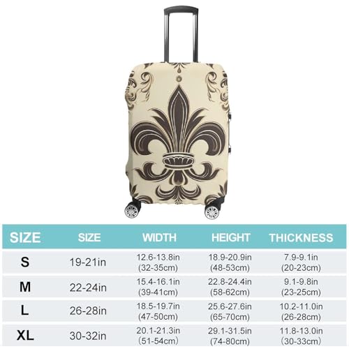 Fleur-de-Lis And Coat Arms Knight Luggage Cover Travel Suitcase Covers for Luggage Elastic Carry on Luggage Covers for Suitcase Tsa Approved Washable Luggage Sleeve Protector Fits 18-32 Inch XL2