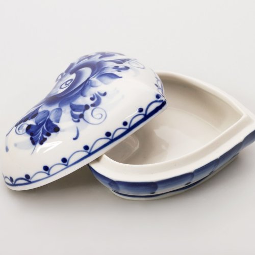 Little Heart Porcelain Box Gzhel #TOP4