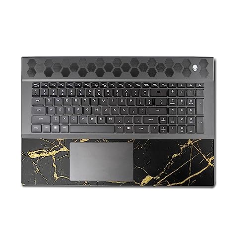 Image of MightySkins Skin Compatible with Alienware M18 R1 (2023) Full Wrap Kit - Black Gold Marble | Protective, Durable, and Unique Vinyl Decal wrap Cover | Easy to Apply & Change Styles | Made in The USA