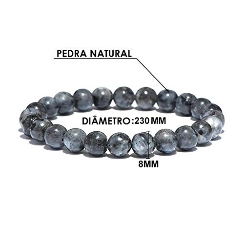 Pulseira De Bolinha Masculina Pedra Hematita Kit 2 Unidades