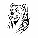 NCOBG 12.9x17.8cm Grizzly Bear Stickers Fenêtre de camion Vinyle Décalque de voiture Autocollant de voiture Animal Noir/Argent (Color : Black)