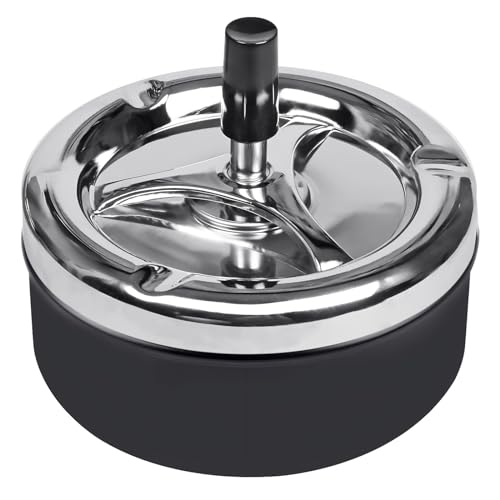 1PC QUALSEN posacenere, posacenere da esterno,posacenere da tavoloposacenere chiuso,Posacenere Girevole,Posacenere in Acciaio Inox ，Moderno Posacenere Girevole con Coperchio， Posacenere Portatile