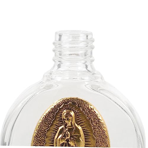 VILLCASE Embossed Glas Weihwasserflaschen 2 Stück-Pack Leere Dekorative Behälter mit Veredeltem Design für Taufe Hochzeit Reisen
